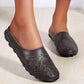 Loose-fitting slippers with a floral cutout, suitable for all foot types