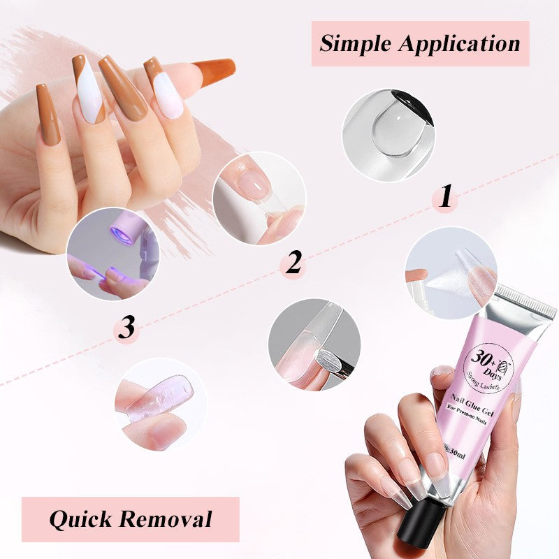 💅Strong Lasting Nail Glue Gel Set for Press-on Nails