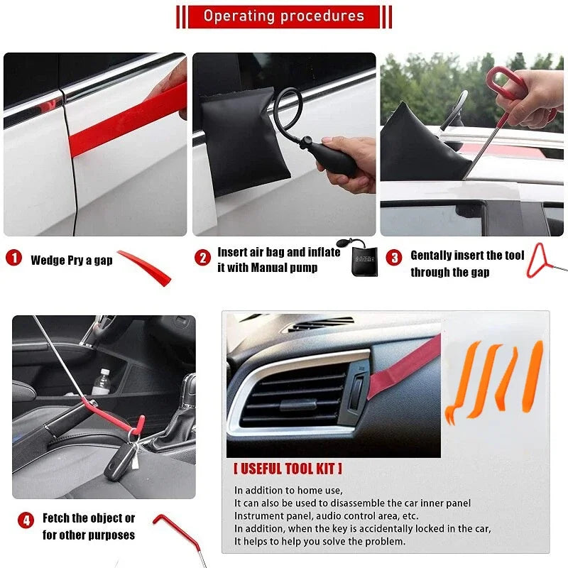 🥳2026 HOT SALE🥳💞50K+ SOLD!👴🔧 54% OFF! Professional Car Tool Kit – Complete repair tools, high hardness & durable. Portable case, grabber & air wedge. Fix doors, windows yourself. Save on garage bills. 🚗🛡️