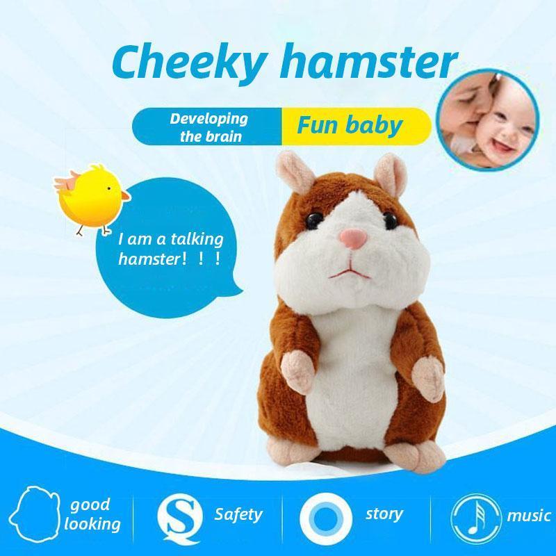 🐹 Last Day Special Price £9.99！✨Talking Hamster Plush – repeats whatever you say, auto head-shaking, hilarious fun for kids & adults.🎁