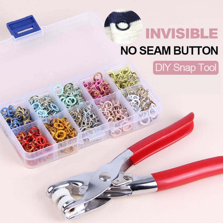 🔥LAST DAY PROMOTION - 55%OFF🔥100pcs Invisible Colored Metal Buckle & 1 Count Manual Pressure Pliers