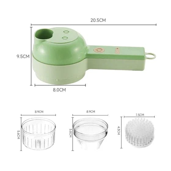 4-in-1 manual electric vegetable cutter set|Multifunction cordless food processor