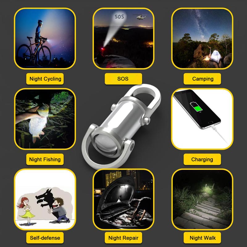 🏆✨Flash Sale⚡Almost Gone💥1200LM Super Bright Mini Keychain Flashlight Waterproof💡