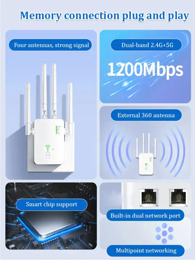 📶62% OFF FLASH SALE! 🚀 WiFi Signal Booster – Your Home’s Full-Coverage Savior ✨ Wide Coverage Range, Plug & Play, Stable Signal Enhancement