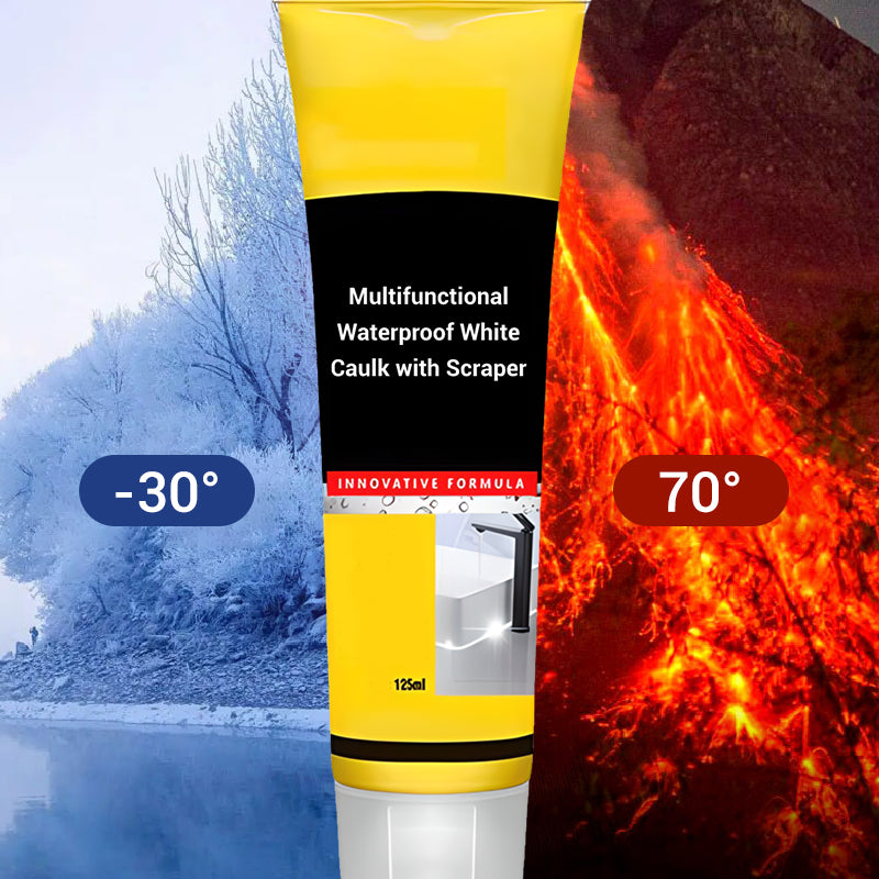 🧰 Waterproof White Caulk with Scraper | Christmas SALE 50% OFF | All-in-One Sealant for Bathroom, Kitchen & Tile Gaps | DIY Home Repair Essential Gift 🎄✨