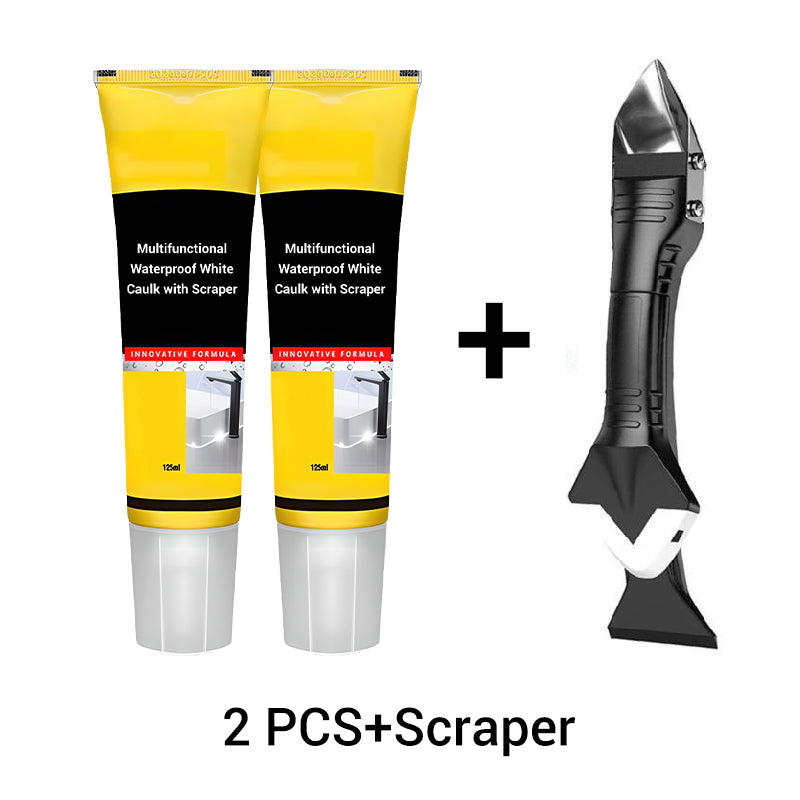 🧰 Waterproof White Caulk with Scraper | Christmas SALE 50% OFF | All-in-One Sealant for Bathroom, Kitchen & Tile Gaps | DIY Home Repair Essential Gift 🎄✨