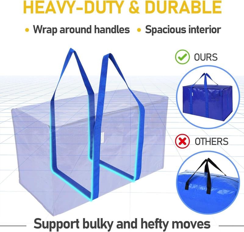 Heavy-Duty Moving & Storage Bags - Waterproof Reusable Packing Solution for UK Homes