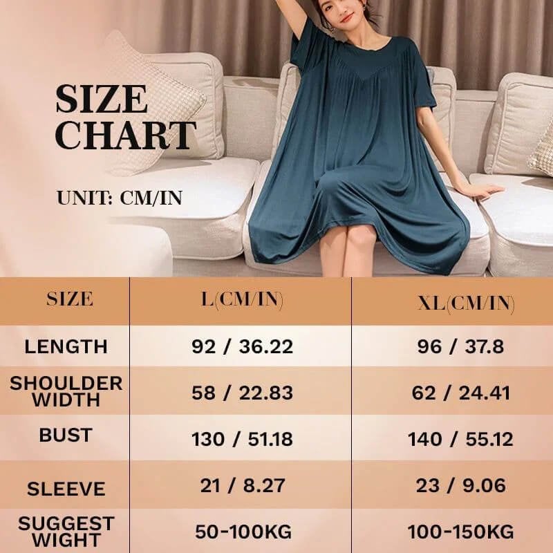 💗🌹Special Promotion🎁💗Super Soft Comfortable Short Sleeve Loose Pajama Dress（The more you buy, the higher the discount）