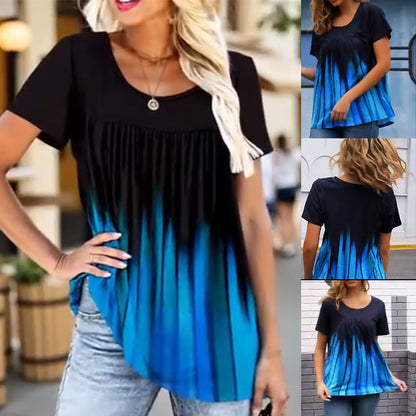 Women's Fashion Gradient Cozy Crew Neck T-Shirt