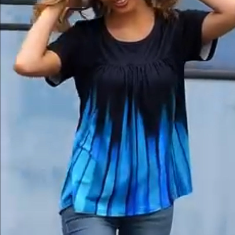 Women's Fashion Gradient Cozy Crew Neck T-Shirt