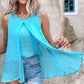 Chic Slit Round Neck Fake 2-Piece Tank Top