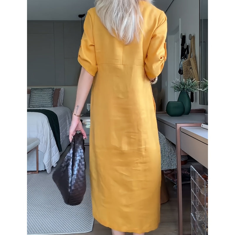 🌸NEW HOT SALE✨Women's Button-Down Side Slit Maxi Dress