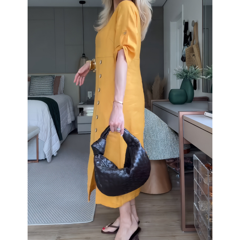 🌸NEW HOT SALE✨Women's Button-Down Side Slit Maxi Dress