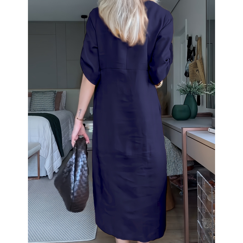 🌸NEW HOT SALE✨Women's Button-Down Side Slit Maxi Dress