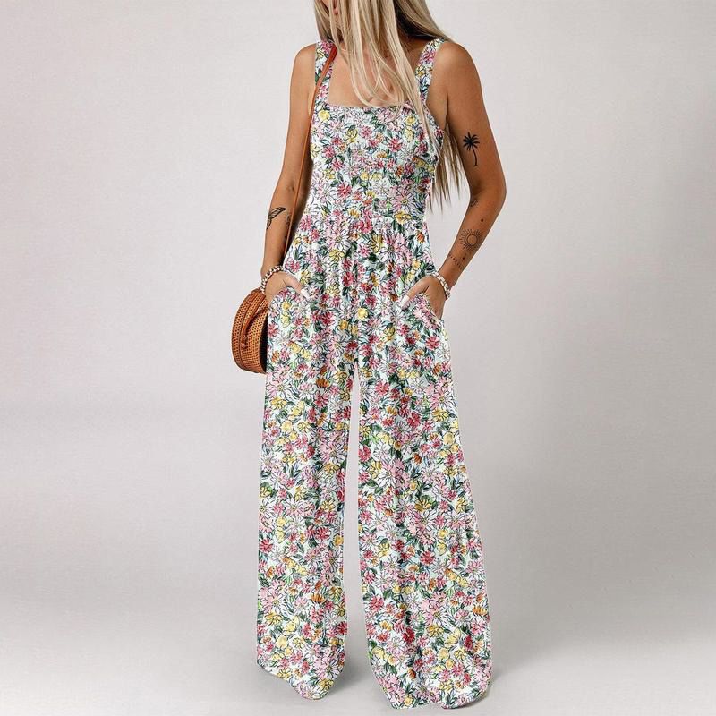 🏖️Hot Sale 50% OFF🌼Women’s Casual Print Sleeveless Overalls Jumpsuits