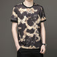 Men's Casual Bamboo Ink Style Breathable Crew Neck T-Shirt