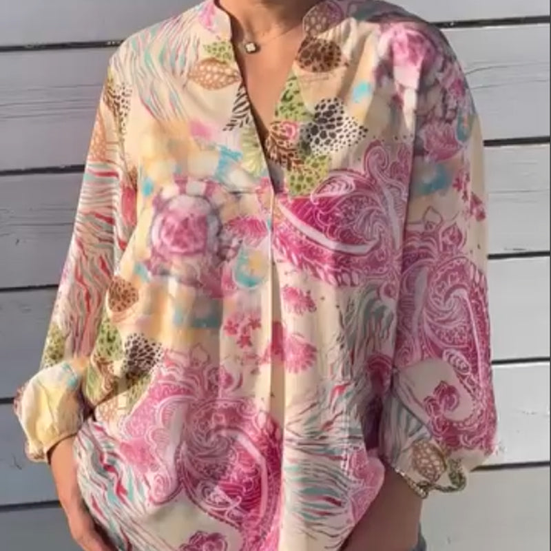 💕Women's Printed V-Neck Blouse💕