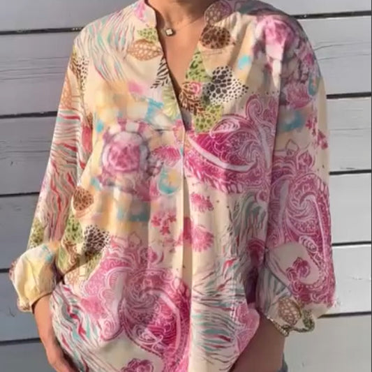 💕Women's Printed V-Neck Blouse💕