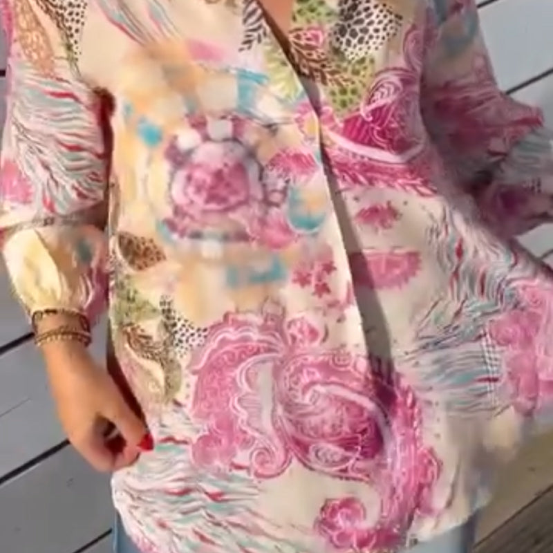 💕Women's Printed V-Neck Blouse💕