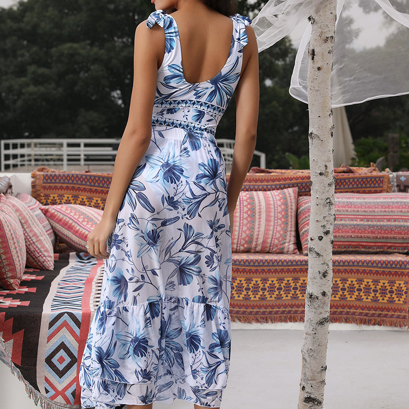 💖2025 Hot Sale💖⏳50% OFF for a limited time 💥Women's Fashion Tie-Shoulder Printed One Piece Swimsuit and Skirt—✈️Free Shipping 📦