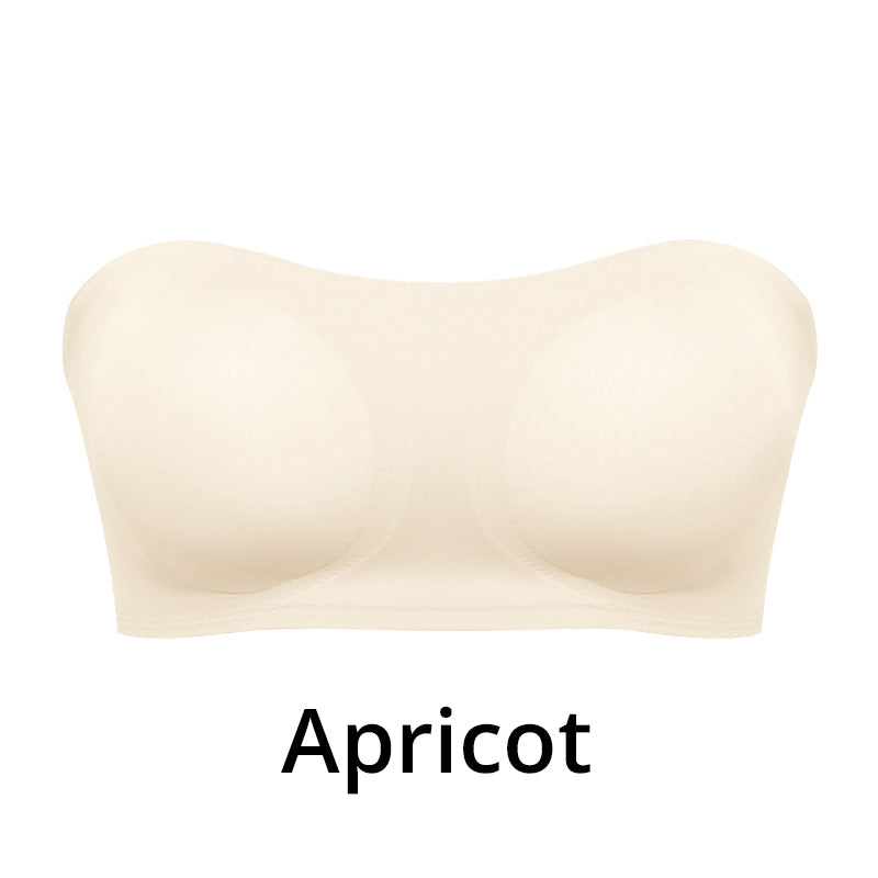 Women's Non-Slip Strapless Wireless Bra with Crossover Side Closure