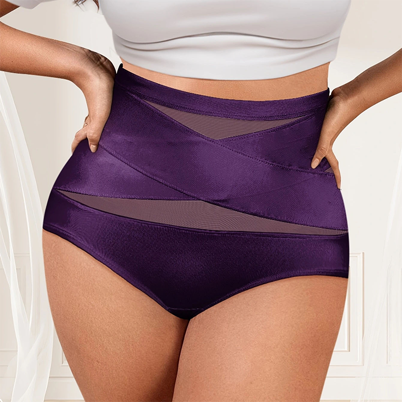 🌸  Special Price £6.49（each） ! 🔥Buy 1 Get 1 Free🎁Plus-Size High-Waist Cross Tummy Control Panties