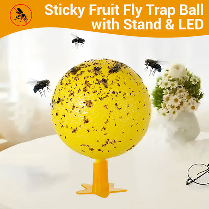 ⌛🔥Sticky Fruit Fly Trap Ball with Stand & LED