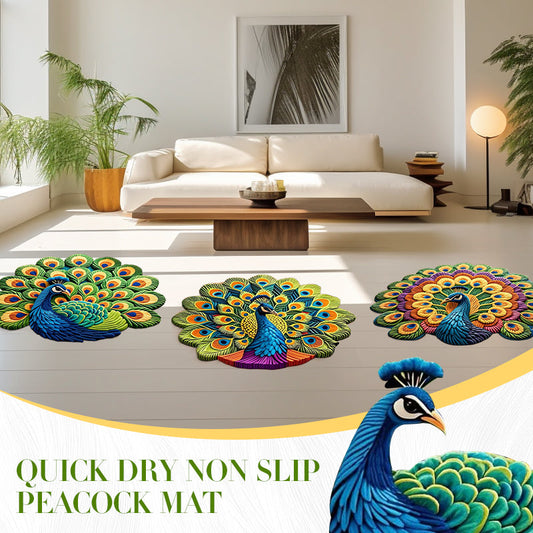 Quick-drying peacock non-slip mat