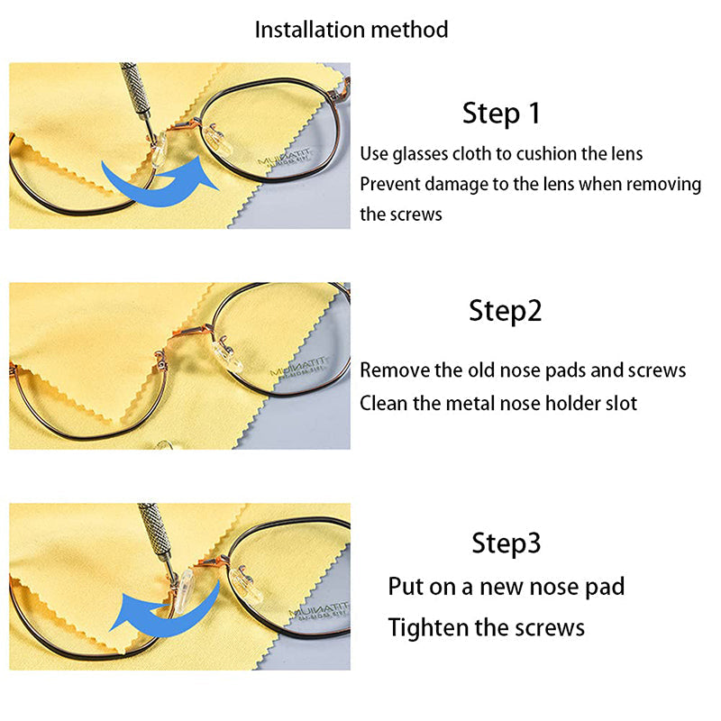 💞50K+ SOLD!👓🛠️ Eyeglass Nose Pad Repair Kit – Replace worn pads & rusty screws at home. No optician fees – keep your glasses comfy & secure! 🔧✨