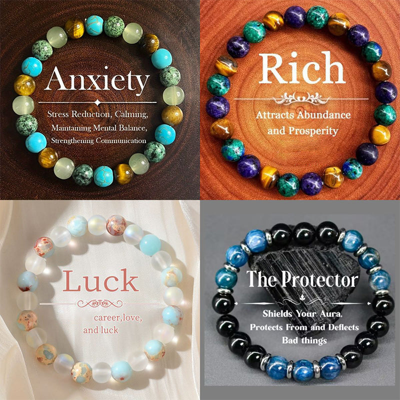 🔮Health, Wealth & Protection！📿Bring You Endless Energy！Natural Stone Bead Bracelet