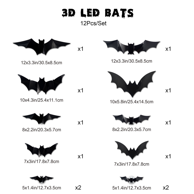 🦇Halloween 3D Bat LED Wall Light Decor 💡 – Easy Installation | Soft LED Glow for Living Room/Bedroom Festive Vibe