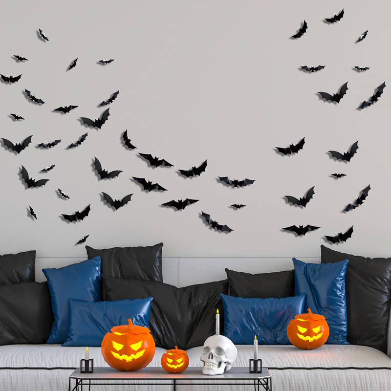 🦇Halloween 3D Bat LED Wall Light Decor 💡 – Easy Installation | Soft LED Glow for Living Room/Bedroom Festive Vibe