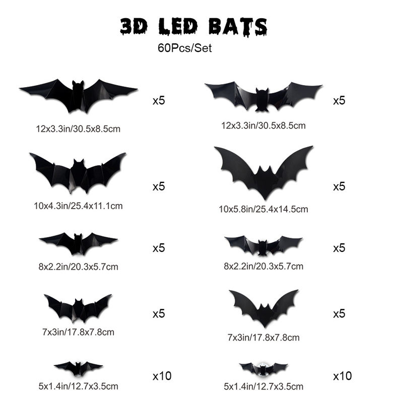 🦇Halloween 3D Bat LED Wall Light Decor 💡 – Easy Installation | Soft LED Glow for Living Room/Bedroom Festive Vibe