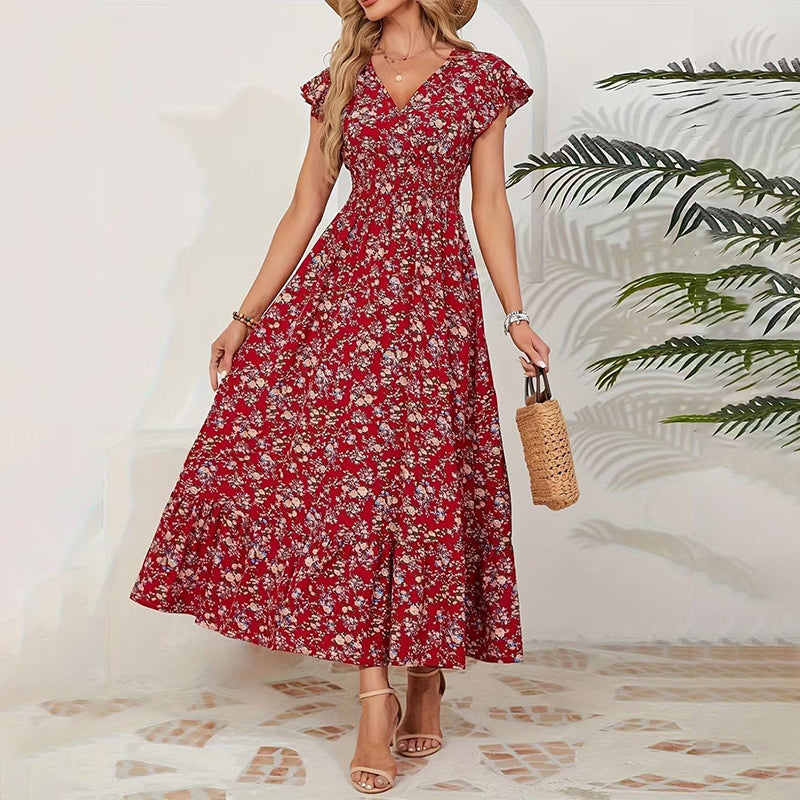 💃2026 Limited Time Sale - 50% OFF☀️Flowy V-Neck Floral Maxi Dress
