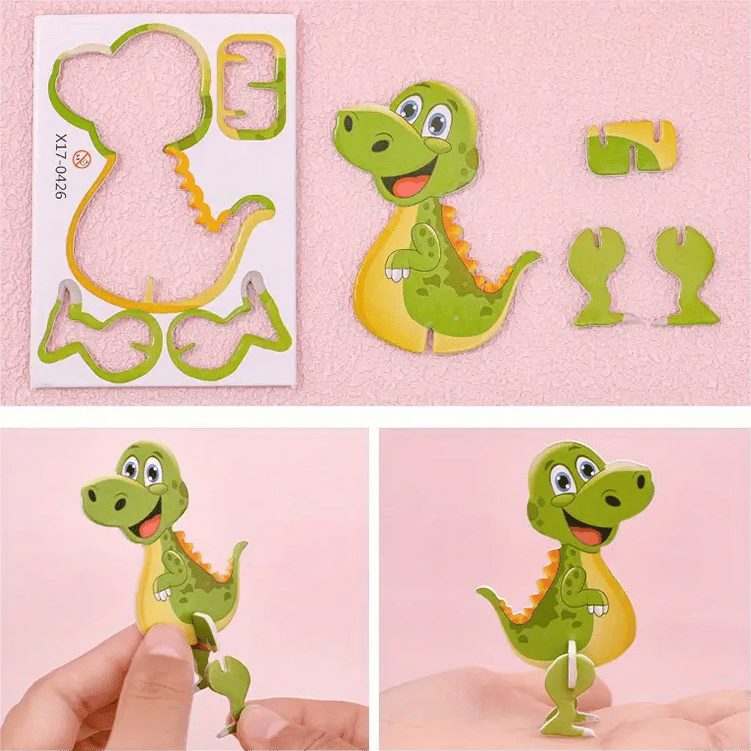 🦖 47% OFF! 🧩 EDUCATIONAL 3D PUZZLE - 50-Piece Cartoon Dinosaur Set with Vibrant Colors, Develops Creativity & Spatial Thinking for Ages 4+ 🎨✨