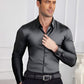 🔥Black-Friday-Mega-Angebot – 50 % Rabatt!🔥Men's Solid Color Lapel Long Sleeve Button-Down Shirts