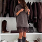 ❄️New Year Sale 50% OFF!!⚡Long Sleeve Turtleneck Sweater Dress - Cable Knit, Oversized Fit for Winter Layering (Minimalist Style)