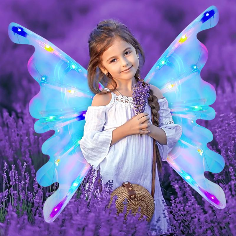 🎀🎁Rechargeable Electric Fairy Wings with LED Lights and Music🎀🎁
