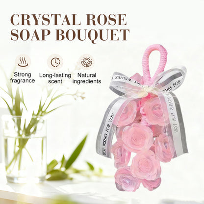 🌹Handmade Crystal Rose Scented Soap Bouquet💕