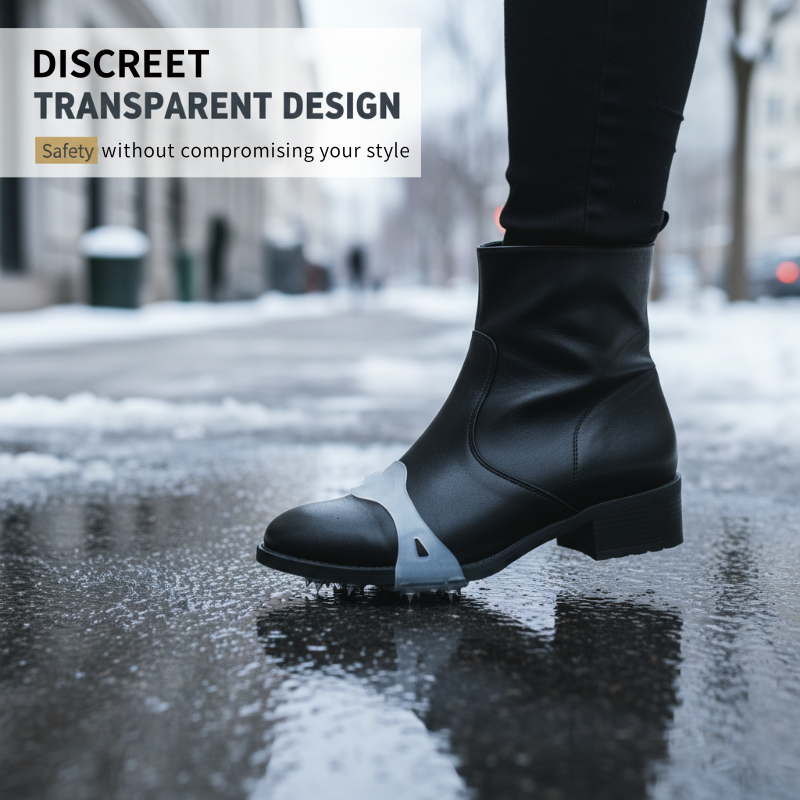 Invisible Anti-Slip 5-Spike Ice Cleats Stay Protected, No More Falls!