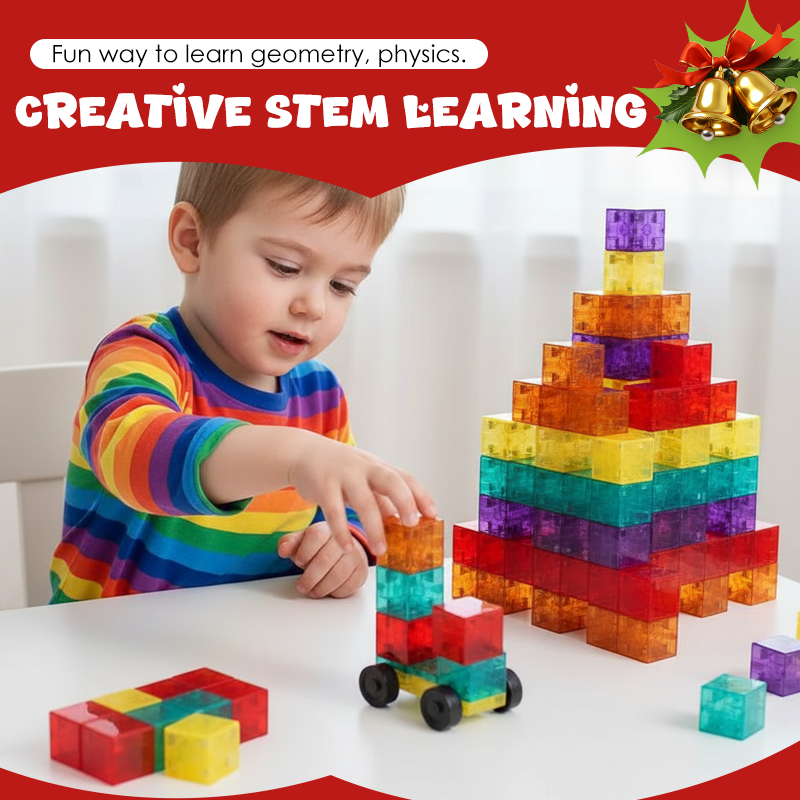 🥳2026 HOT SALE🥳💞50K+ SOLD!🔵🟡 50% OFF! Magnetic Building Set – Learn geometry & spatial skills. 6‑sided magnets, see‑through colors. A gift that grows brains! 🧠✨