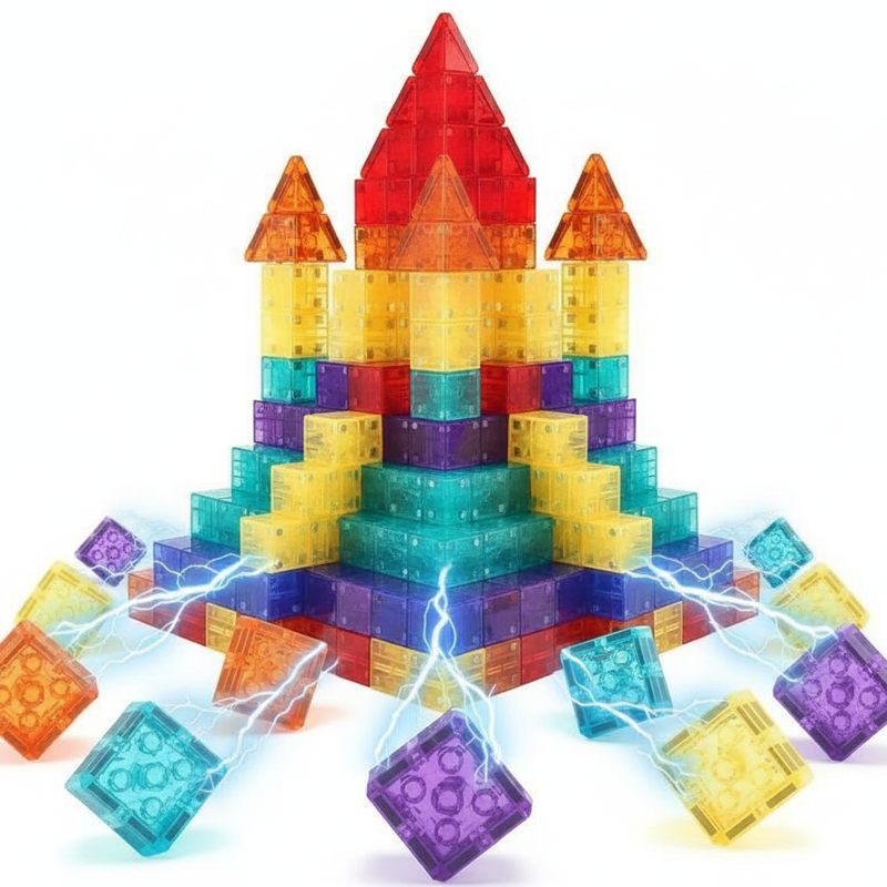 🥳2026 HOT SALE🥳💞50K+ SOLD!🔵🟡 50% OFF! Magnetic Building Set – Learn geometry & spatial skills. 6‑sided magnets, see‑through colors. A gift that grows brains! 🧠✨
