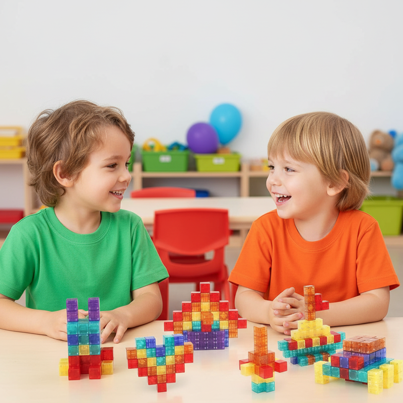 🥳2026 HOT SALE🥳💞50K+ SOLD!🔵🟡 50% OFF! Magnetic Building Set – Learn geometry & spatial skills. 6‑sided magnets, see‑through colors. A gift that grows brains! 🧠✨