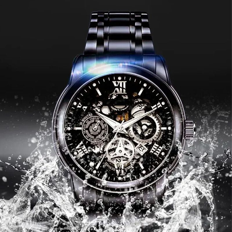 ⌚Time-Limited 60% OFF NOW! 🔥Men's Waterproof Roman Skeleton Automatic Mechanical Watch