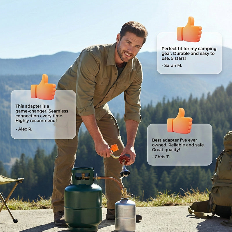 📢 BUY 2 GET 1 FREE! 🔥 Outdoor Gas Canister Refill Adapter – Leak-Proof Safe Transfer, Universal Fit & Durable Tool 🛠️⛺