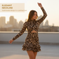 👗 Women's Leopard Print Ruched Mini Dress | Year-End Mega Sale 50% OFF | Stretchy Bodycon Fit & Chic Animal Print | Perfect for Party & Night Out 🎉✨