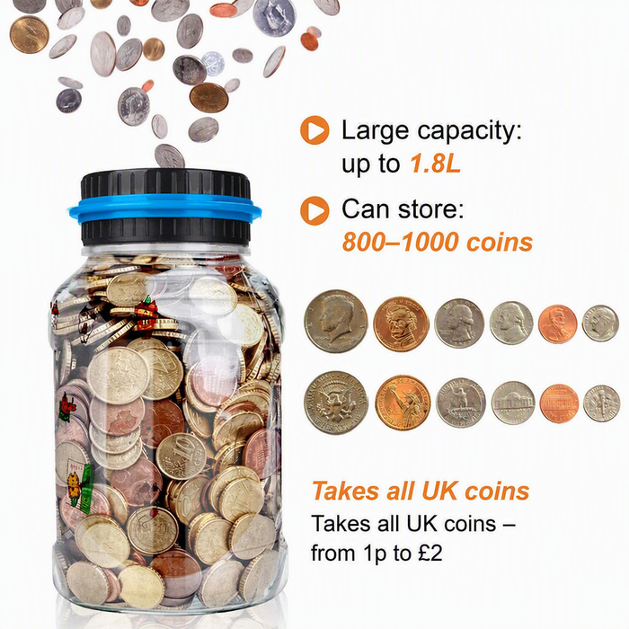 📢📢53% OFF ! ⏰Watch Savings Grow – Digital Money Box with Auto Coin Counting & Target Setting