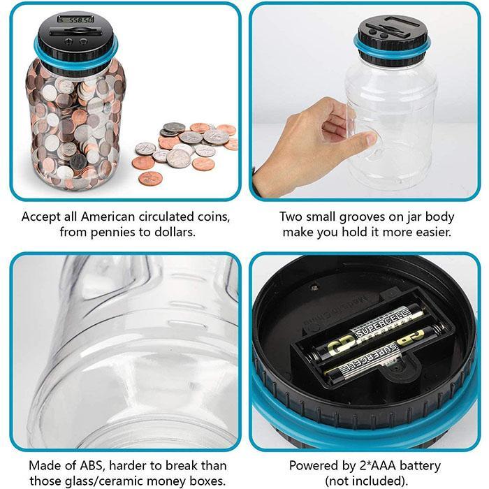 📢📢53% OFF ! ⏰Watch Savings Grow – Digital Money Box with Auto Coin Counting & Target Setting