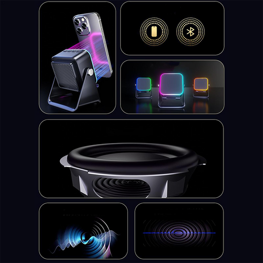 🔊 5-in-1 Wireless Bluetooth Speaker | 2026 Upgrade Trial 50% OFF | Induction Charging + Adjustable Phone Stand + Hi-Fi Sound | All-in-One Desk & Travel Companion 🚀✨
