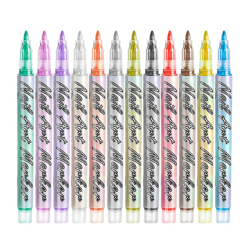 💅 12-Color Acrylic Nail Art Pens Set | Year-End Mega Upgrade Launch | Fine Tip for Detailing, DIY Design & Water-Based Formula | Professional Manicure & Craft Kit